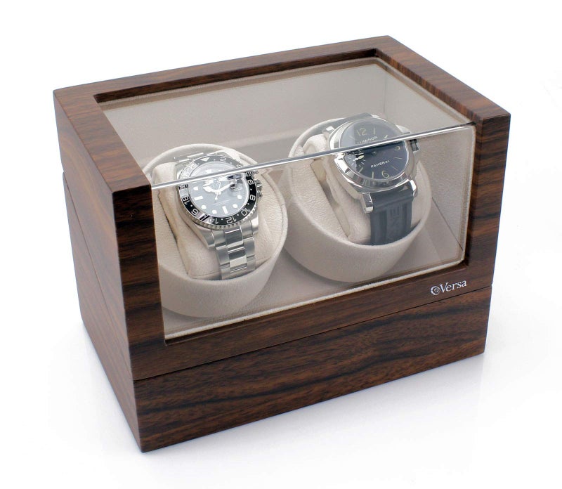 Versa Double Watch Winder Elite Automatic Watch Winder - Ultra Quiet Japanese Motor - 12 Settings - Compatible with Rolex's, Omega, Breitling, Cartier, and More (Walnut) - Image 2